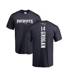 Football New England Patriots #14 Steve Grogan Navy Blue Backer T-Shirt