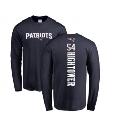 Football New England Patriots #54 Dont'a Hightower Navy Blue Backer Long Sleeve T-Shirt