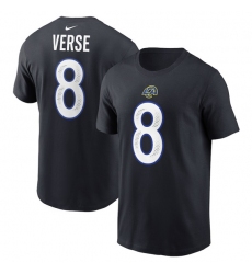 Men's Los Angeles Rams #8 Jared Verse Black 2025 Rivalries Collection Player Name & Number T-Shirt