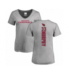 Football Women's Arizona Cardinals #33 Byron Murphy Ash Backer V-Neck T-Shirt