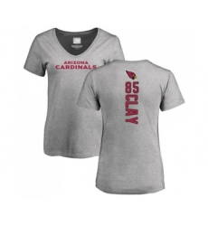 Football Women's Arizona Cardinals #85 Charles Clay Ash Backer V-Neck T-Shirt