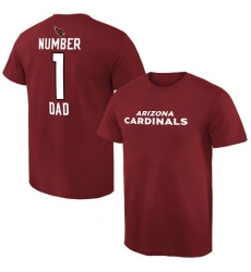 NFL Men Arizona Cardinals Pro Line Cardinal Number 1 Dad T-Shirt