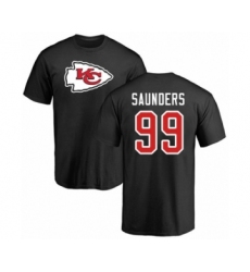 Football Kansas City Chiefs #99 Khalen Saunders Black Name & Number Logo T-Shirt