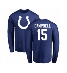 Football Indianapolis Colts #15 Parris Campbell Royal Blue Name & Number Logo Long Sleeve T-Shirt