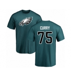 Philadelphia Eagles #75 Vinny Curry Green Name & Number Logo T-Shirt