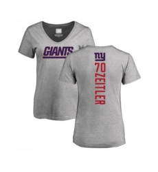 Football Women's New York Giants #70 Kevin Zeitler Ash Backer T-Shirt