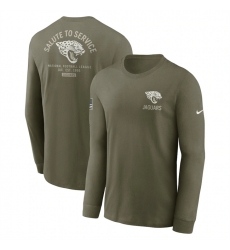 Men's Jacksonville Jaguars Olive 2025 Salute to Service Sideline Long Sleeve T-Shirt