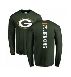 Football Green Bay Packers #74 Elgton Jenkins Green Backer Long Sleeve T-Shirt