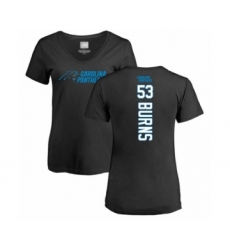 Football Women's Carolina Panthers #50 Christian Miller Black Backer T-Shirt