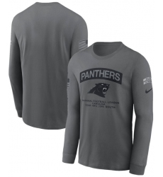Men's Carolina Panthers Gray 2026 Salute to Service Long Sleeve T-Shirt
