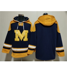 Men's Michigan Wolverines Blank Red GreyAgeless Must-Have Lace-Up Pullover Hoodie