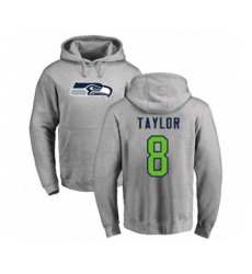 Football Seattle Seahawks #8 Jamar Taylor Ash Name & Number Logo Pullover Hoodie