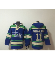 Men's Seattle Seahawks #11 Jaxon Smith-Njigba Royal Ageless Must-Have Lace-Up Pullover Hoodie