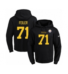 Football Men's Pittsburgh Steelers #71 Matt Feiler Black(Gold No.) Name & Number Pullover Hoodie