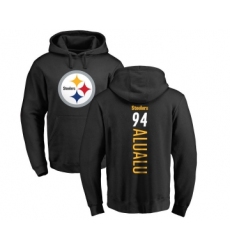 Football Pittsburgh Steelers #94 Tyson Alualu Black Backer Pullover Hoodie