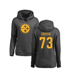 Football Women's Pittsburgh Steelers #73 Ramon Foster Ash One Color Pullover Hoodie