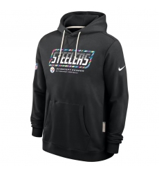 Men's Pittsburgh Steelers Black 2026 Crucial Catch Sideline Standard Issue Dri-FIT Pullover Hoodie