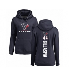 Football Women's Houston Texans #44 Cullen Gillaspia Navy Blue Backer Pullover Hoodie