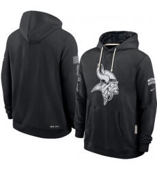 Men's Minnesota Vikings Black 2026 Salute to Service Sideline Dri-FIT Pullover Hoodie
