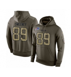 Football Men's Buffalo Bills #89 Tommy Sweeney Green Salute To Service Pullover Hoodie