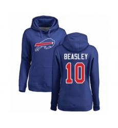 Football Women's Buffalo Bills #10 Cole Beasley Royal Blue Name & Number Logo Pullover Hoodie