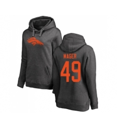 Football Women's Denver Broncos #49 Craig Mager Ash One Color Pullover Hoodie