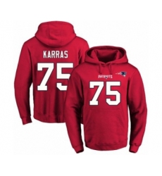 Football Men's New England Patriots #75 Ted Karras Red Name & Number Pullover Hoodie