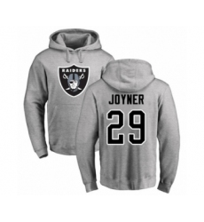Football Oakland Raiders #29 Lamarcus Joyner Ash Name & Number Logo Pullover Hoodie