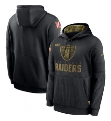 Men's NFL Oakland Raiders 2020 Salute To Service Black Pullover Hoodie