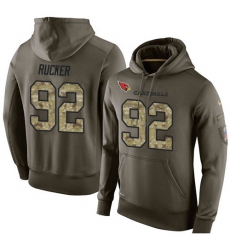 NFL Nike Arizona Cardinals #92 Frostee Rucker Green Salute To Service Men Pullover Hoodie