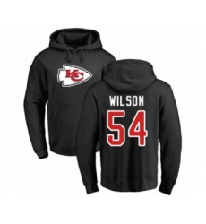 Football Kansas City Chiefs #54 Damien Wilson Black Name & Number Logo Pullover Hoodie