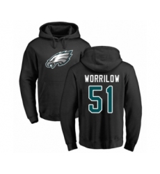 Philadelphia Eagles #51 Paul Worrilow Black Name & Number Logo Pullover Hoodie