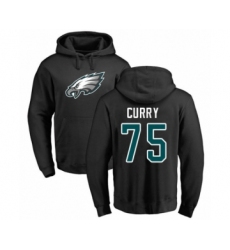 Philadelphia Eagles #75 Vinny Curry Black Name & Number Logo Pullover Hoodie