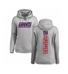 Football Women's New York Giants #21 Jabrill Peppers Ash Backer Pullover Hoodie