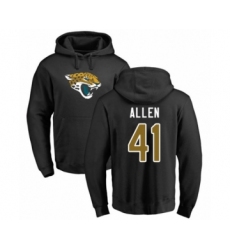 Football Jacksonville Jaguars #41 Josh Allen Black Name & Number Logo Pullover Hoodie