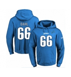 Football Men's Detroit Lions #66 Joe Dahl Blue Name & Number Pullover Hoodie