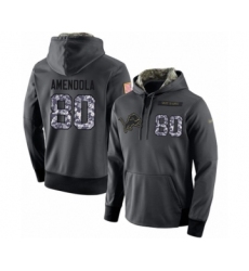 Football Men's Detroit Lions #80 Danny Amendola Stitched Black Anthracite Salute to Service Player Performance Hoodie