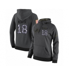 Football Women's Detroit Lions #18 Jermaine Kearse Stitched Black Anthracite Salute to Service Player Performance Hoodie