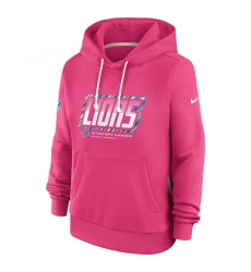 Men's Detroit Lions Pink 2026 Crucial Catch Sideline Standard Issue Dri-FIT Pullover Hoodie