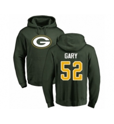 Football Green Bay Packers #52 Rashan Gary Green Name & Number Logo Pullover Hoodie