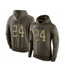 Football Men's Green Bay Packers #24 Raven Greene Green Salute To Service Pullover Hoodie