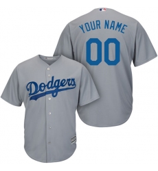  Men's Los Angeles Dodgers Majestic Gray Road Alternate Cool Base Custom Jersey