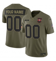 Men's San Francisco 49ers Active Player Custom Olive 2025 Salute to Service Limited Football Stitched Jersey