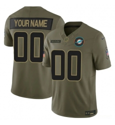 Men's Miami Dolphins Active Player Custom Olive 2025 F.U.S.E. Salute to Service Limited Stitched Football Jersey