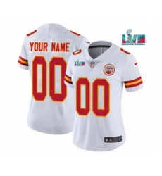 Women's Kansas City Chiefs Customized White Super Bowl LVII Limited Stitched Jersey(Run Small)