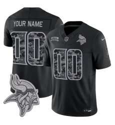 Men's Minnesota Vikings Active Player Custom Black F.U.S.E. 2026 Salute to Service Limited Football Stitched Jersey