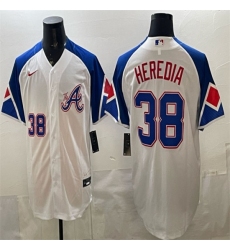 Men's Atlanta Braves #38 Guillermo Heredia White 2023 City Connect Cool Base Stitched Baseball Jersey