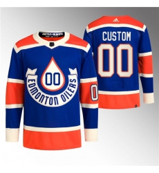 Men's Edmonton Oilers Custom 2023 Royal Heritage Classic Primegreen Stitched Jersey
