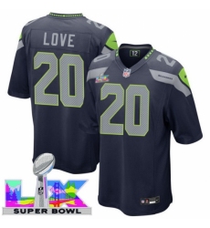 Men's Seattle Seahawks #20 Julian Love Blue 2025 2026 Super Bowl LX F U S E Stitched Jersey