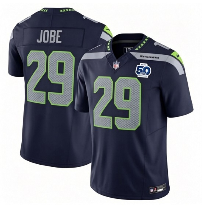 Men's Seattle Seahawks #29 Josh Jobe Blue 2026 F U S E Vapor Untouchable Limited Stitched Football Jersey